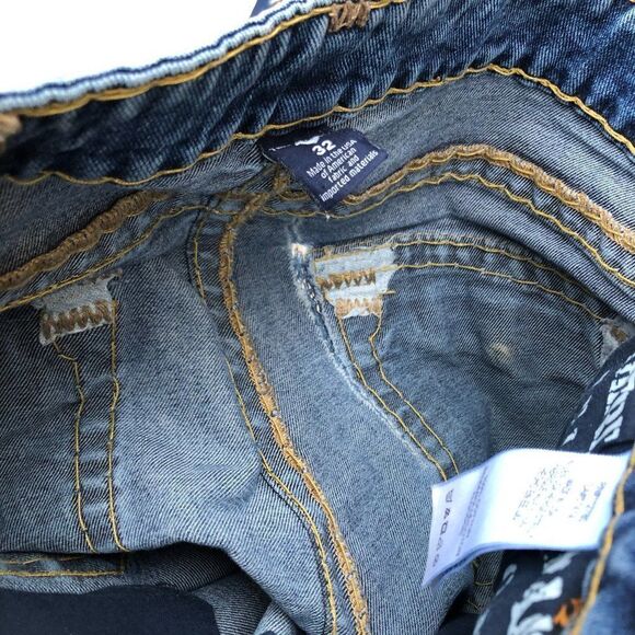 True Religion Jeans Size 32 Ricky Relaxed Straight Blue - Picture 11 of 13